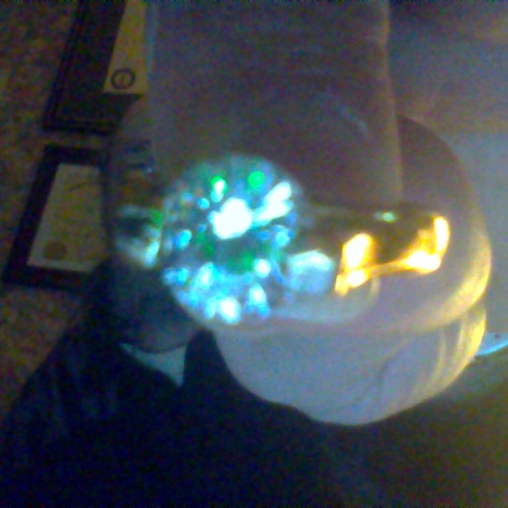 ladies size 9 gold plated cz diamond ring